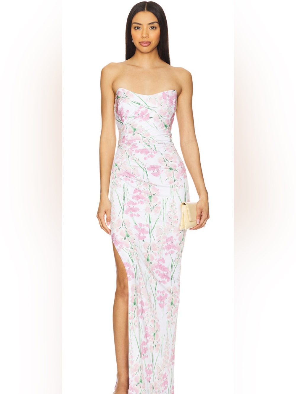 Katie May Sway Gown in the Rose Quartz Floral print